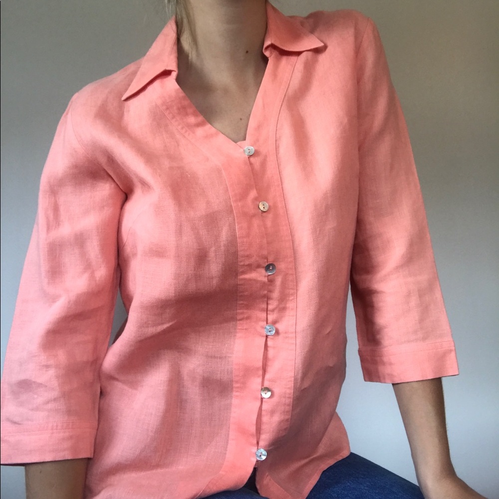 100% Irish Linen Button Down Blouse